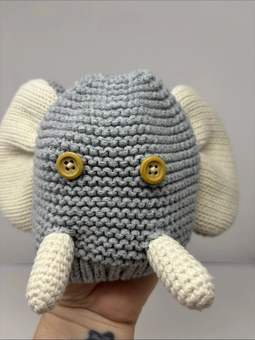 Baby Gap Knit Elephant Hat Size: 0-3 Months Gray/Tan